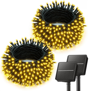 2-Pack Solar 80' Outdoor String Lights
