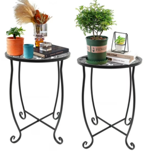 2-Pack Metal Patio Side Tables