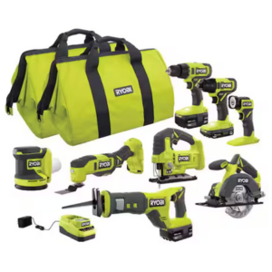 Ryobi ONE+ 18V Cordless 8-Tool Combo w/Batteries & Charger