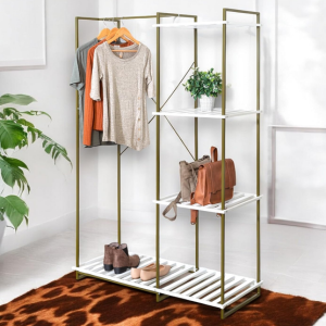 Honey-Can-Do Freestanding Metal Closet Wardrobe