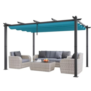 Outdoor 10' Retractable Pergola w/Canopy