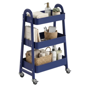 Gianna 3-Tier Metal Rolling Utility Cart