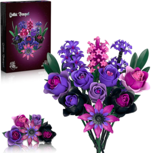 Purple Rose Flowers Bouquet Building Set