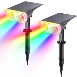 Linkind 2-Pack Outdoor RGB Solar Spotlights