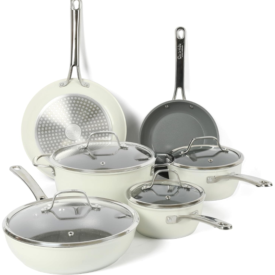 Sur La Table 10-Piece Ceramic Nonstick Cookware Set