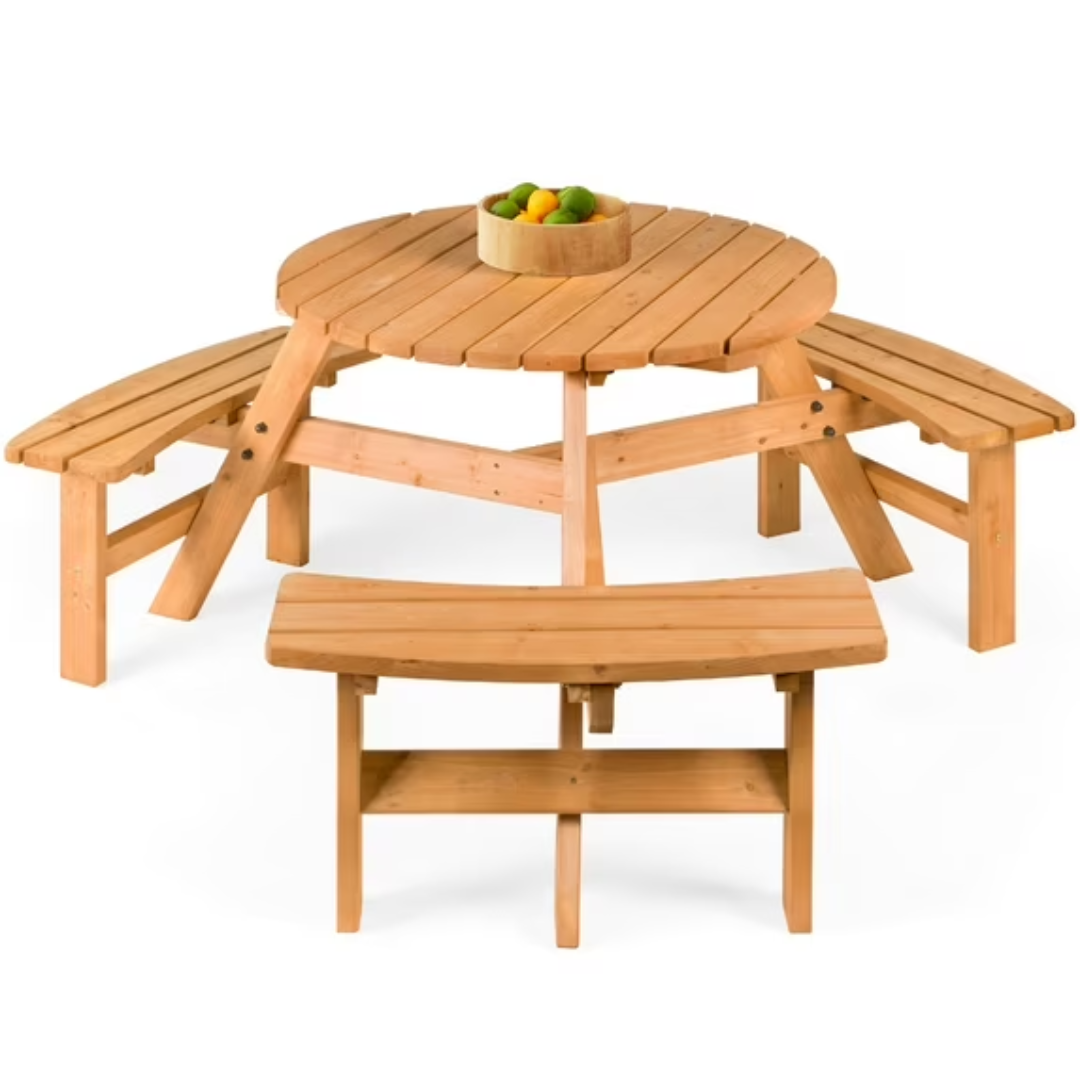 Best Choice 6-Person Outdoor Wood Picnic Table