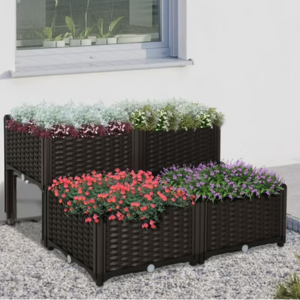 Outsunny 4-Piece Self-Watering Raised Garden Bed