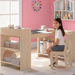 Wood Kid's Art Table & Chair Set