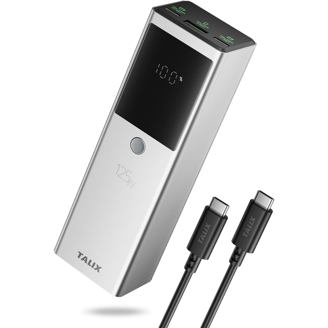 Portable 125W 12800mAh Power Bank w/USB-C Cable
