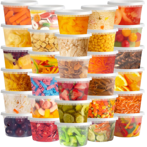 50-Pack 16oz Plastic Deli Containers w/Lids