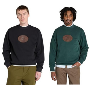 Timberland Men's Leather Badge Crewneck Sweatshirt