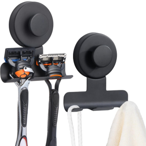 2-Pack Stainless Steel Suction Cup Razor & Shaver Holder