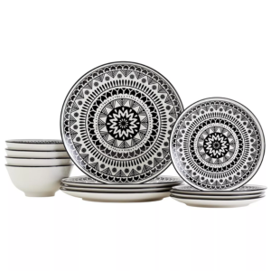 Tabletops Unlimited 12-Piece Print Dinnerware Set