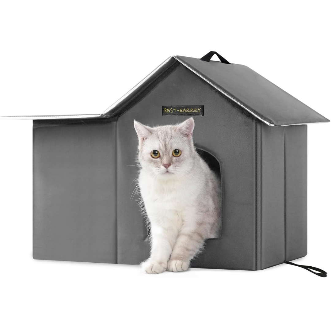 Outdoor Cat House w/Mat & Clip