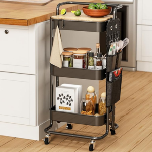 3-Tier Metal Utility Rolling Cart