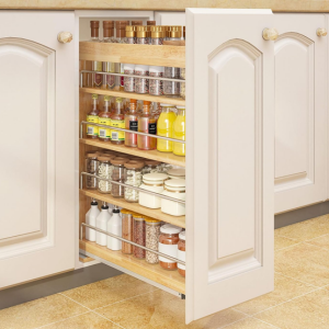 Wood Pull-Out Spice Rack Organizer