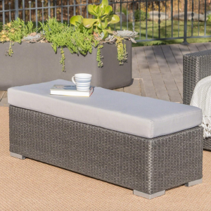 Christopher Knight Home Outdoor Wicker Bench w/Cushion