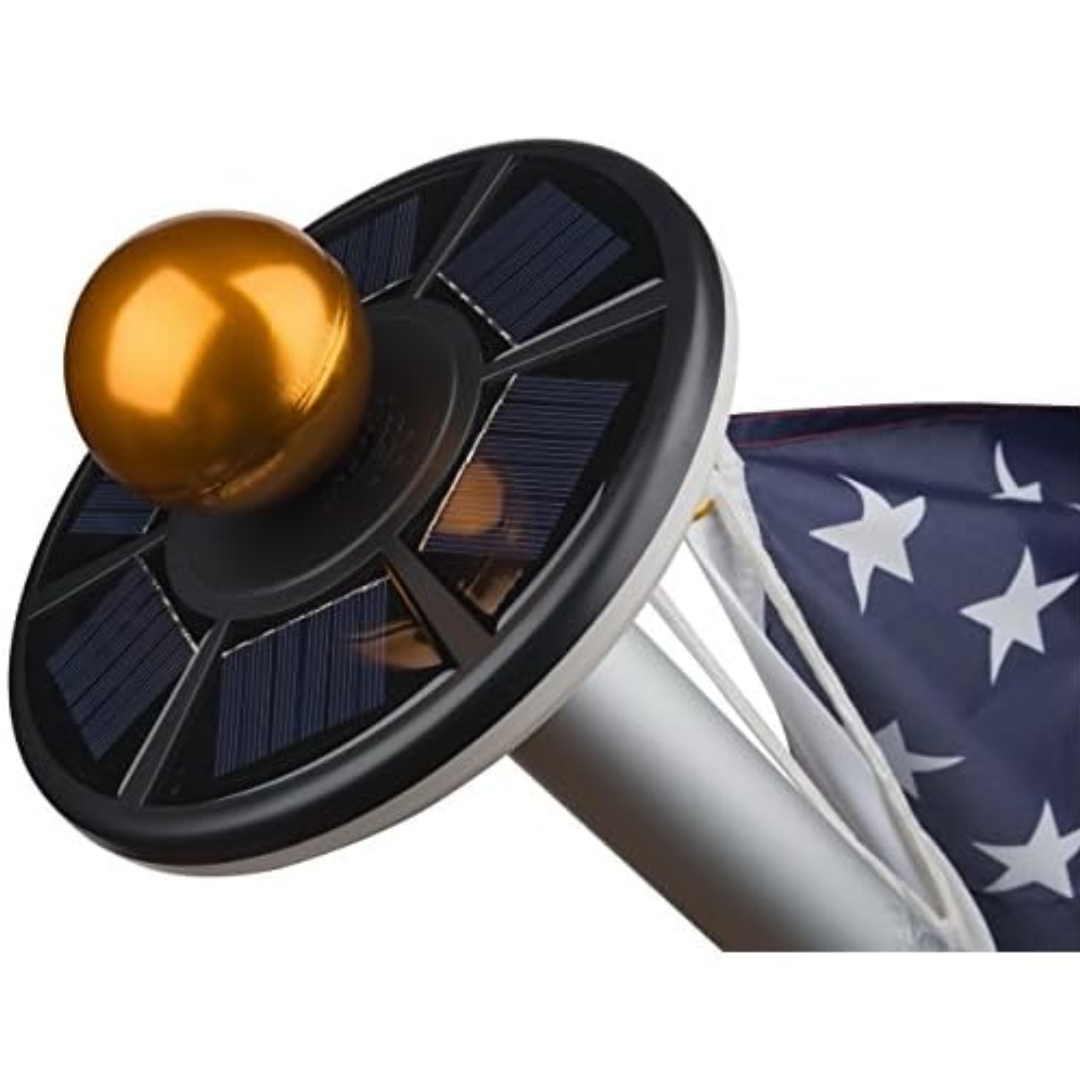 Solar Powered Flagpole 20-LED Light