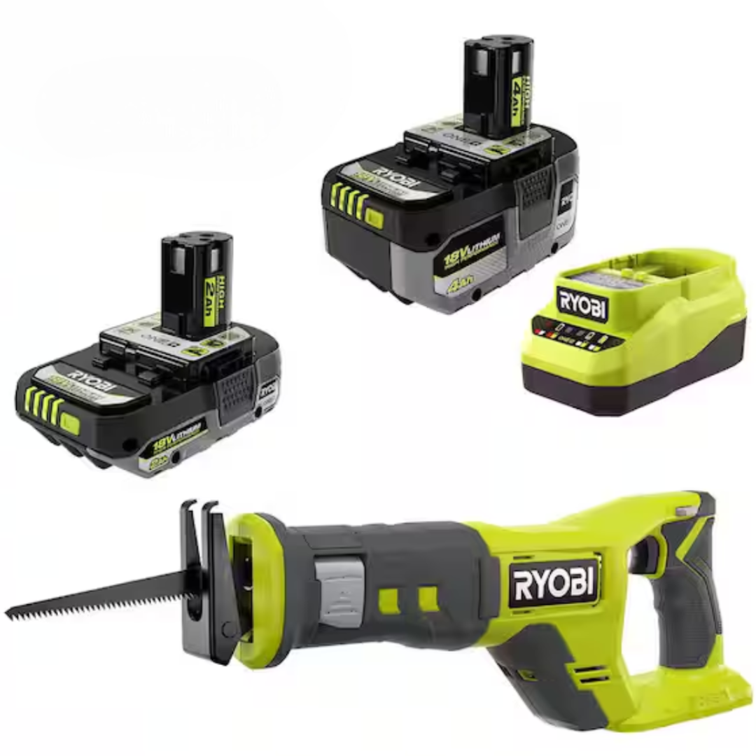 Ryobi 18V ONE+ Cordless Reciprocating Saw Kit w/Batteries