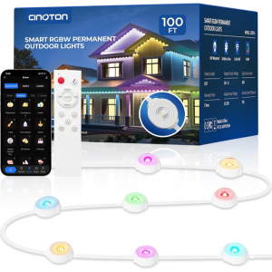 Smart 100' Permanent RGB LED Outdoor String Lights w/App