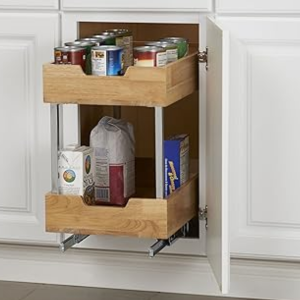 2-Tier Pull Out Wood Cabinet Organizer