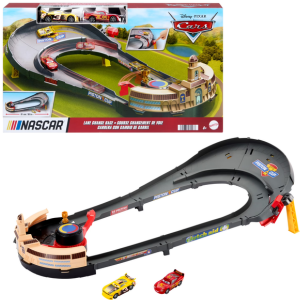 Disney & Pixar Cars NASCAR Lane Change Race Playset w/Vehicles
