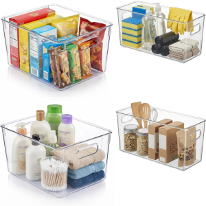 4-Pack Plastic Organizer Bin
