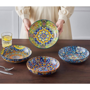 Vancasso 4-Pack Bohemian Ceramic Pasta Bowls Set