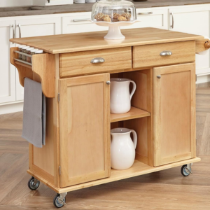 Wood Rolling Kitchen Island Cart
