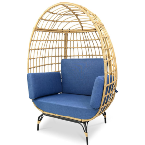 Wicker Rattan Cushioned Egg Chair