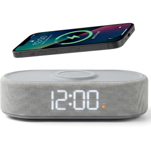 Wireless Charging Fabric Digital Alarm Clock