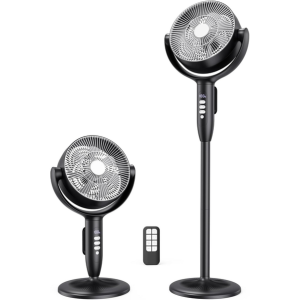 Adjustable Height 8-Speed Rechargeable Pedestal Fan