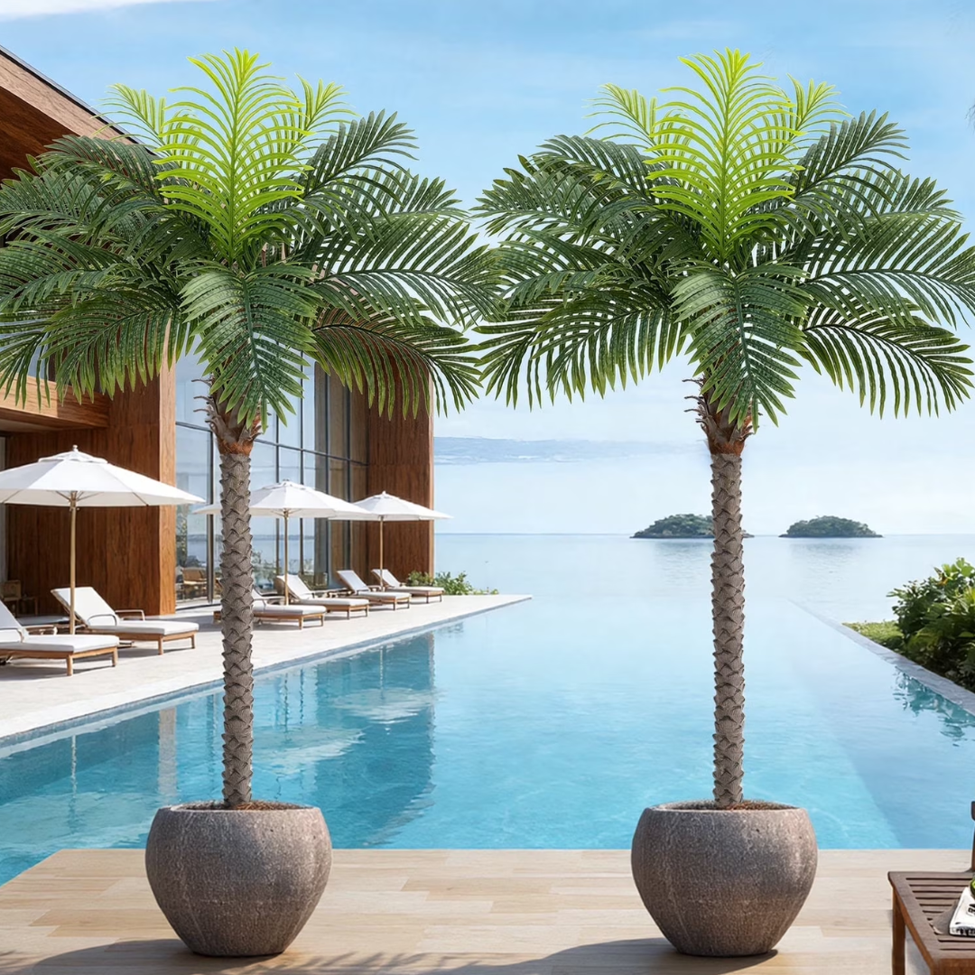 Set of 2 Artificial 6' Tall Phoenix Palm Tree