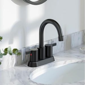 2-Handle Bathroom Sink 360 Swivel Faucet w/Pop-up Drain