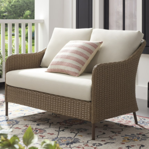 Mainstays Outdoor Wicker Patio Loveseat w/Cushions