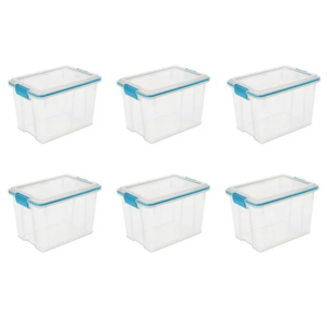 6-Pack Sterilite 20Qt. Clear Gasket Storage Box
