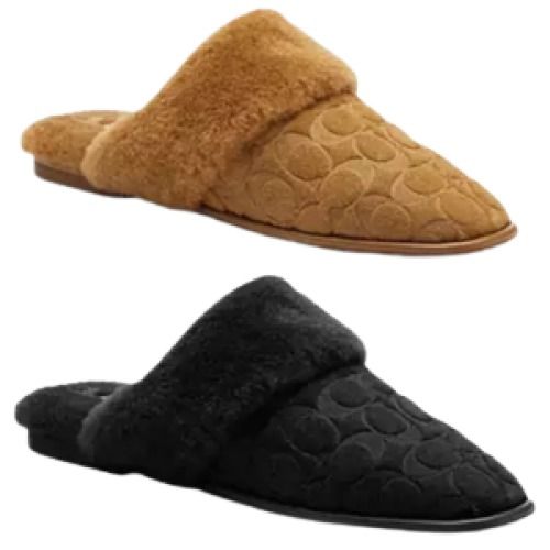 Coach Faux Shearling Women's Slippers