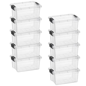 Superio 10-Pack 1.85Qt. Clear Stackable Storage Bins w/Lids
