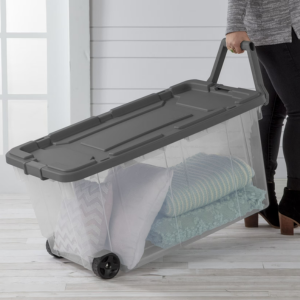 Sterilite 160Qt. Clear Wheeled Storage Bin w/Handle