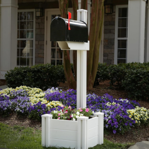 Vinyl Mailbox Post w/Planter