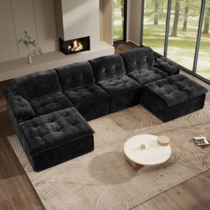 U-Shaped Chenille Modular Sectional Sofa