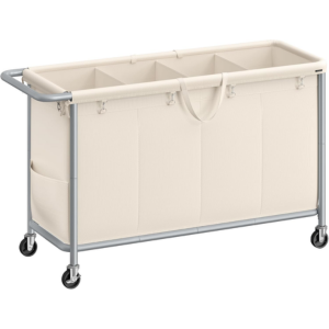 Rolling 4-Section Laundry Hamper