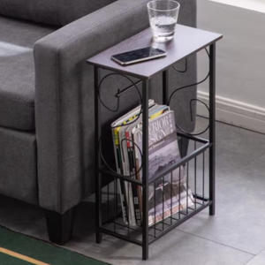 2-Tier Metal Side Table w/Storage
