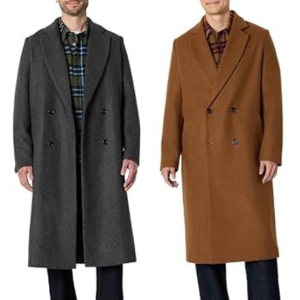 Amazon Essentials Men's Double Breasted Longline Topcoat