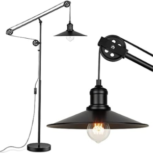 Pulley Adjustable Industrial Floor Lamp