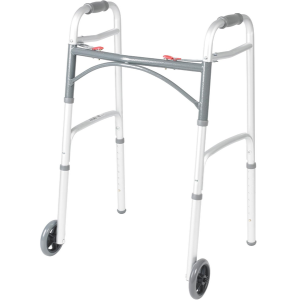 Drive Medical 2-Button Folding Walker w/Wheels