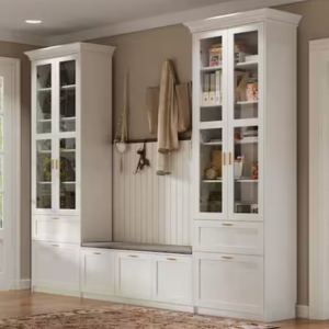 Wood Hall Tree System w/Drawers & Shelves