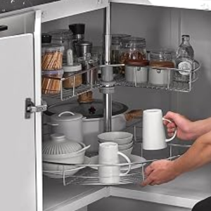 2-Tier Corner Lazy Susan Cabinet Organizer
