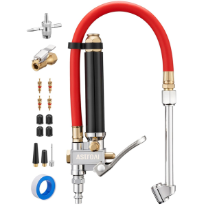 Dual Head Heavy-Duty Tire Pressure Gauge w/Inflator