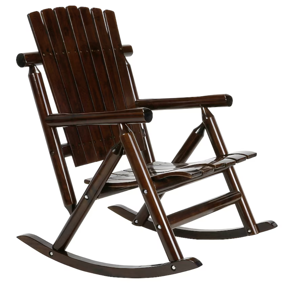 Style Selections Wood Outdoor Rocking Chair
